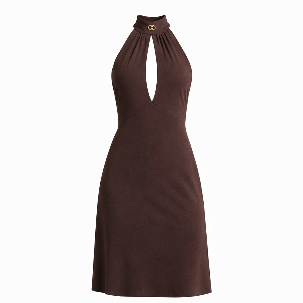 Gucci Vintage Women's Dress in Chocolate Brown